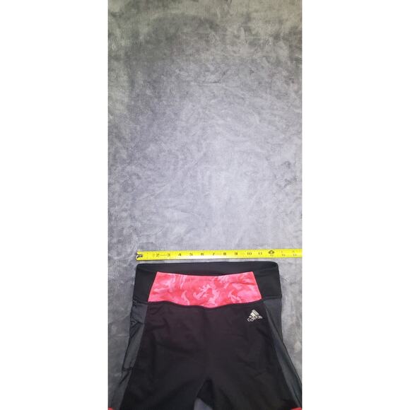ADIDAS Climalite Women's Sz S Fitness Cropped Leggings Capri Pants Black Pink - Picture 3 of 8